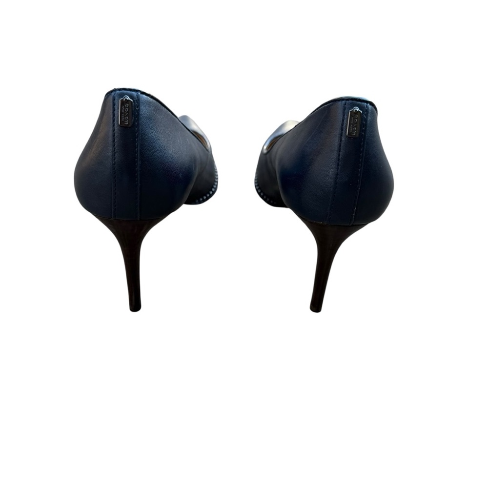 Coach Vonna Navy Blue Pointed Toe Pumps Size 6.5 - Picture 7 of 9